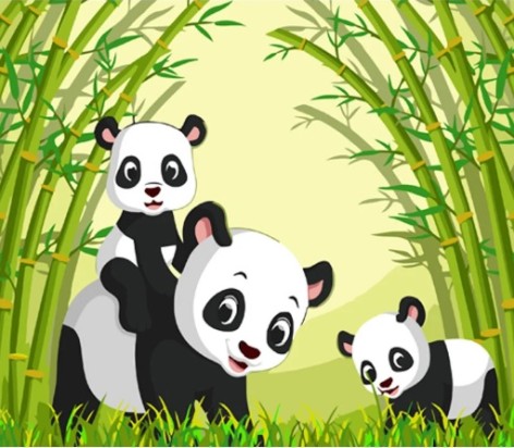 Набор для росписи по номерам Семья пандочек Strateg размером 30х40 см (SS6704)