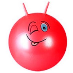Мяч фитбол "Смайлики" рога, 45 см (красный)