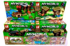 Конструктор 124+ подітий. Minecraft 4 види, в кор. //