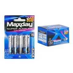Батарейки Maxday C57143 (20) Alcaline, пальчиковые, АА 1,5V, ЦЕНА ЗА 48 ШТ. В блоке