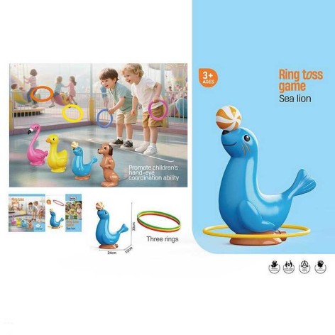 Кільцекид “Морський котик”, 27х12х34 см, 3 кільця, в сітці  /48/