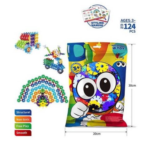 Конструктор 124 детали, в п/е30*20*5 см / 