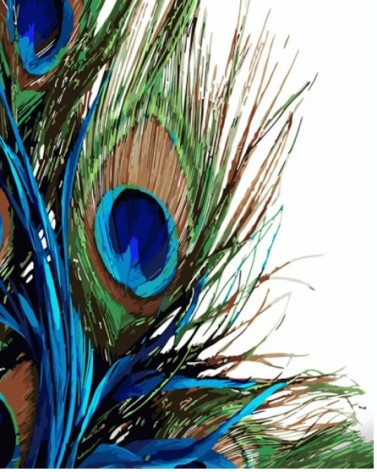 Набір для розпису по номерах Пір'я павича Strateg розміром 40х50 см (GS1361)