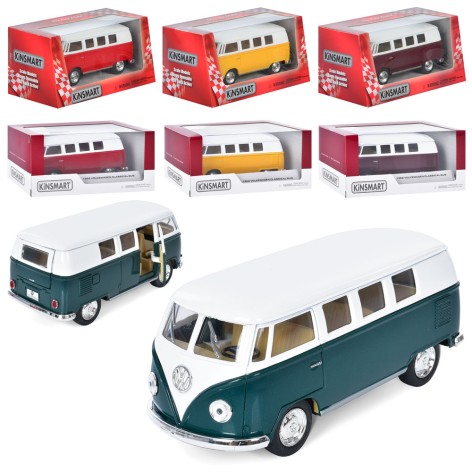 Автобус метал, інер-й, 1:32,13см, відч.двері, 4 кольори, в кор-ці, 16-7-8см 