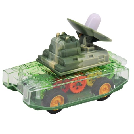 Машинка инерционная Танк Светяшка зелений