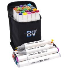 Набір скетчмаркерів двосторонніх BAVI 24 кольори, в сумці BV800-24