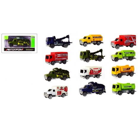 Машина металева АВТОПРОМ арт. 7637 1:64,12 видів, короб. 8*5*5см