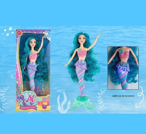 Лялька русалочка, звук, підсвічування, висота 35 см, в кор. 