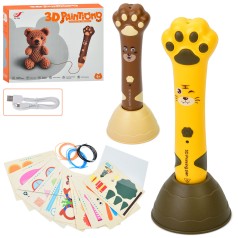3D ручка 15 см, с подставкой, карты, филомент PCL 3 цвета, USB-зарядное, аккумулятор, 2 вида