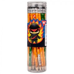 Набор карандашей чернографитных с ластиком YES Ninja 36 штук в тубусе 280652