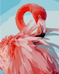 Набор для росписи по номерам Розовое фламинго Strateg размером 40х50 см (DY066)