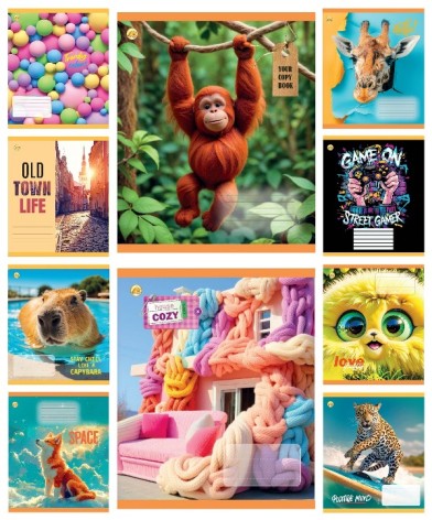 Тетрадь 18 листов клетка Твердая ТА51209 18КВ4 МИКС, 20/400, 10к. цена за 20 шт.