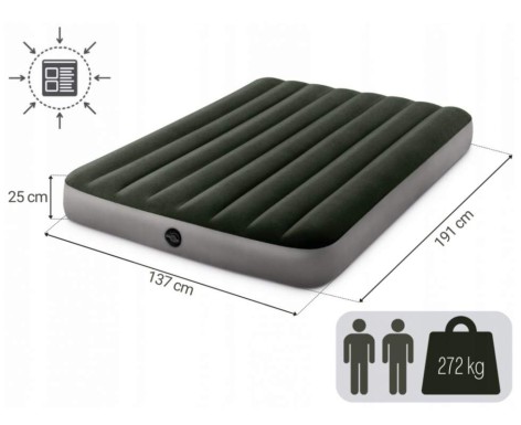 Велюр матрац 137-191-25см, до 272кг, зелений, в кор-ці 