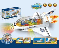 Літак космічний шатл, мелодія, підсвічування, колесо вільного ходу, у кор. 