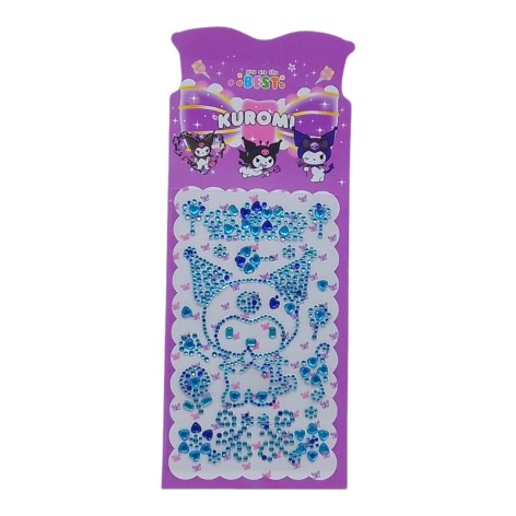 Наліпки-стразі аніме Kuromi блакитні