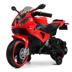 Мотоцикл 2 мотори 25W, 2 акум. 6V5AH,MP3, USB, світ. колеса, червоний/1/