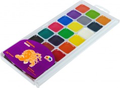 Фарби акварельні 24 кольорів, без пензлика, пластикова коробка, Творчість 400108