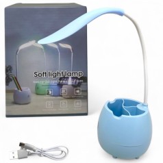 Настольная лампа, голубая