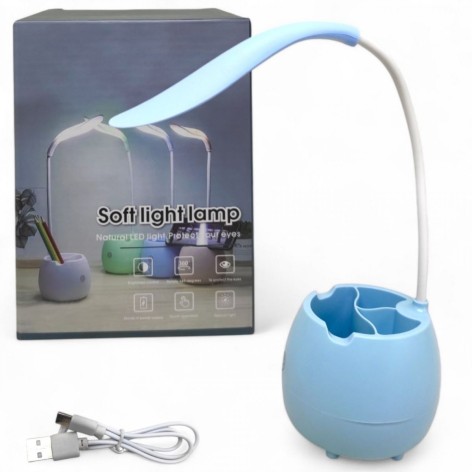 Настольная лампа, голубая