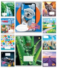 Тетрадь 18 арк.клітинка Тверда ТЕ41201 18КВ2 МІКС, 20 шт. в уп. /400/, 10к.