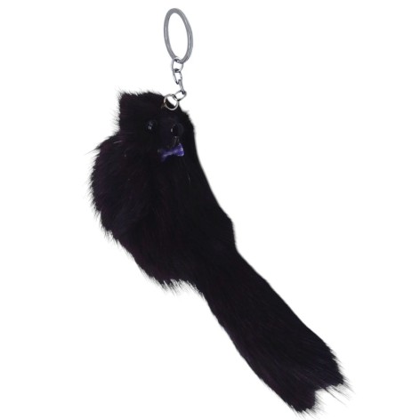 М'який хутряний брелок "Бурундук" (темно-бордовий)