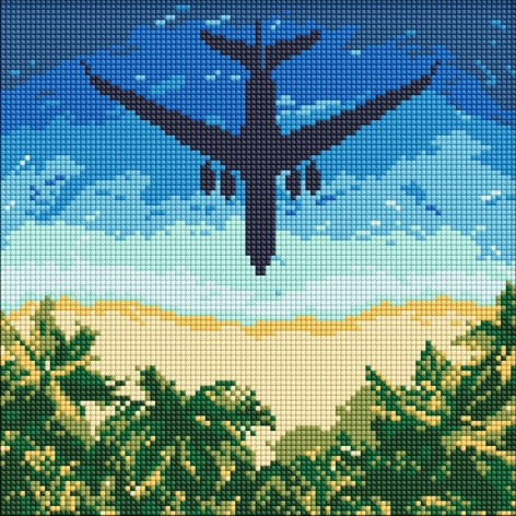 Набор с алмазной мозаикой "Самолет к мечте" 30х30см