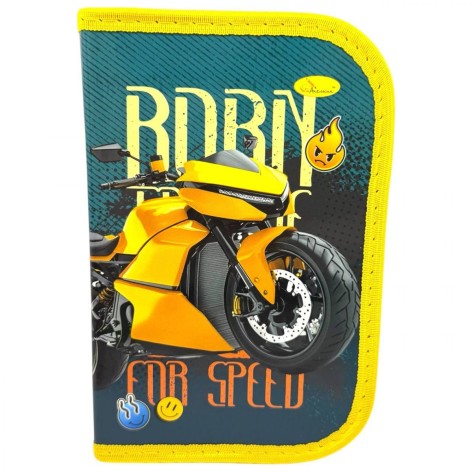 Пенал ламинированный "Born to ride" на змейке 1 отделение 19*13 см