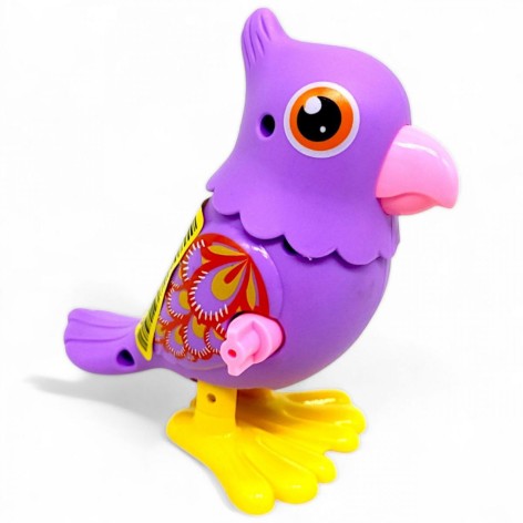 Попугайчик заводной (11 см), сиреневый.