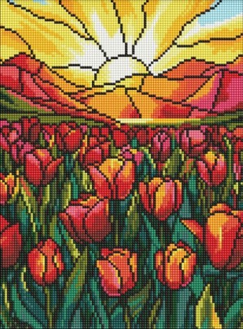 Алмазная мозаика - "Поле тюльпанов" ©art_selena_ua, 30х40см