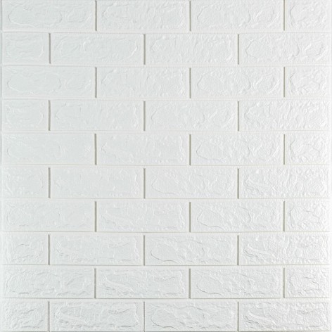 3D панель самоклеюча 700х770х5мм цегла Білий (001-5) SW-00000029