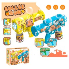 Мильні бульбашки пістолет/автомат, 20,5см, капібара, світло, запаска 7-5см, 3 кольори, на бат-ці, в кор-ці, 21-15,5-7см /36/