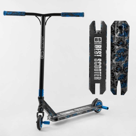 Самокат трюковый "Best Scooter" (HIC-система, ПЕГИ, алюминиевый диск и дека с ПРИНТОМ, колеса PU, d=110мм, ширина руля – 60 см)