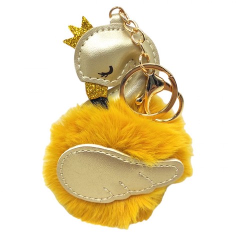 Брелок-пухнастик "Фламінго" рудий, 10 см