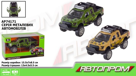 Машина мет. АВТОПРОМ 1:32,2 цвета, откр.дверь, кор.15,5*8,5*6,8см 