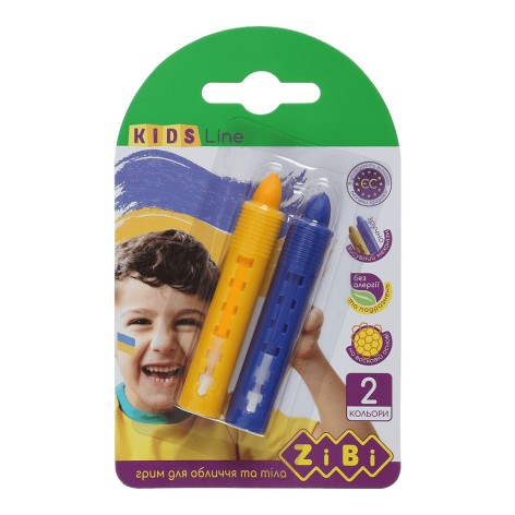 Фарби для обличчя та тіла "Патріот" на водній основі, жовто-блакитні, 30гр