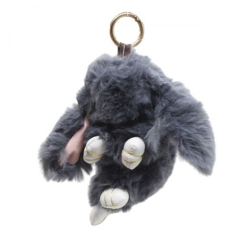 Брелок хутряний "Зайчик" сірий
