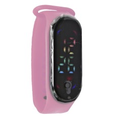 Електронний годинник з кольоровим дисплеєм, рожевий