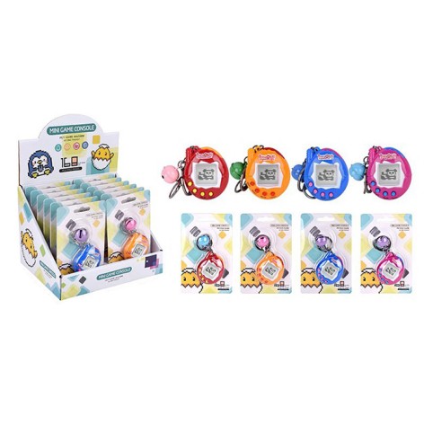 Гра тамагочі, 6-5см, звук, ч/б екран, брелок, дзвіночок, на бат(табл), на листі, (4 кольори) /9/108/12шт в кор. 21,5-16-17см