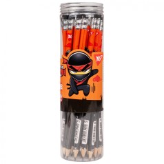 Набор карандашей чернографитных с ластиком YES Ninja 36 штук в тубусе 280671