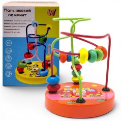 Пальчиковий лабіринт WToys, деревʼяний, в коробці (ПОМАРАНЧЕВИЙ)