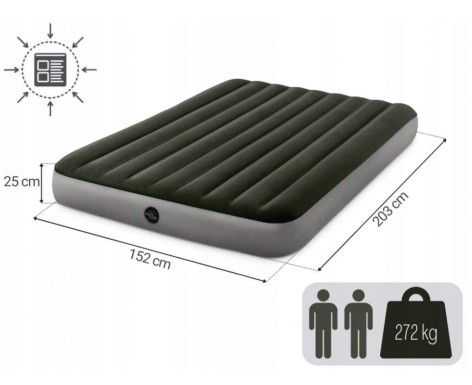 Велюр матрац 152-203-25см, до 272кг, зелений, в кор-ці 