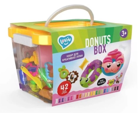 Набір легкого пластиліну, що стрибає, Donuts box TM Lovin (укр)