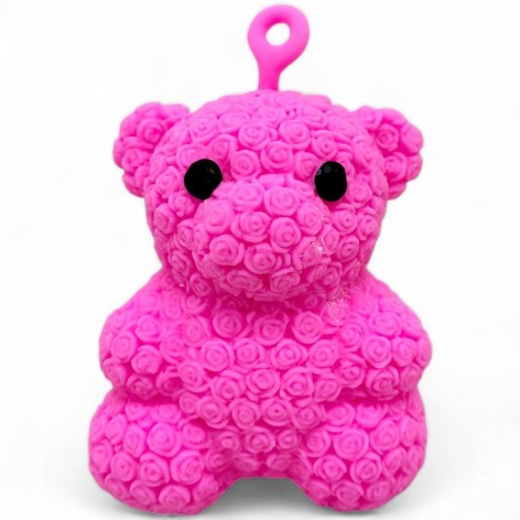 Антистресс "Медвежонок" с пенным наполнителем (9 см) малиновый