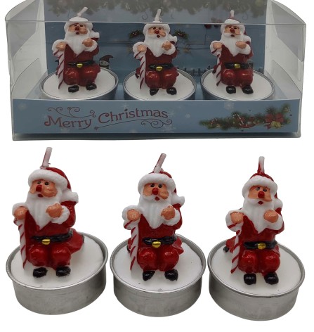 Свічка новорічна фігурна парафінов.-3шт.