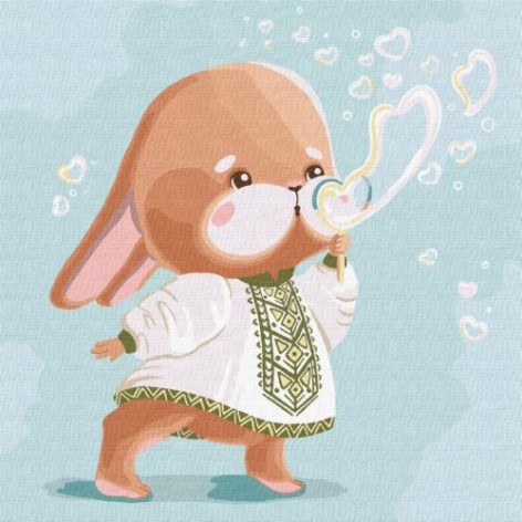 Картина по номерам "Зайка в вышиванке" ???