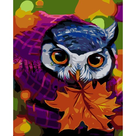 Картина по номерах 0306 ОРТ Яркая осенняя сова 40*50
