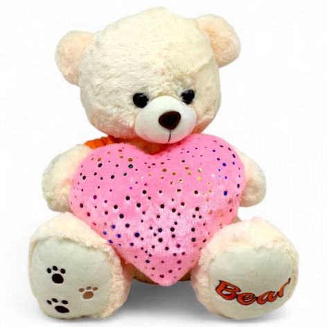М'яка іграшка "Ведмедик Антошка з серцем" (35 см; за стандартом - 55 см) помаранчевий светр