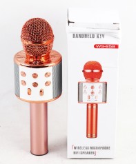 УЦЕНКА 20% Караоке мікрофон WS-858 РОЖЕВО-ЗОЛОТИЙ //