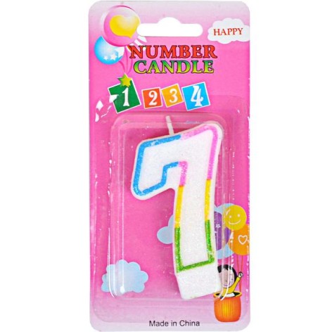Свічка-цифра кольорова 10-116 з блисками 
