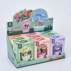 Конструктор дерево+домик в горшке, от 175шт, в кор-це, (9 видов) /16/144/9шт в кор.  28,5-13-15,5см